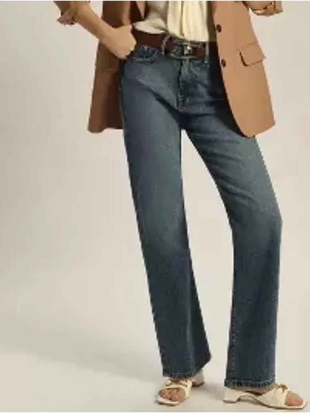 NWT Modern American High Rise Jackson The Dad Relaxed Straight Jean stereo blue